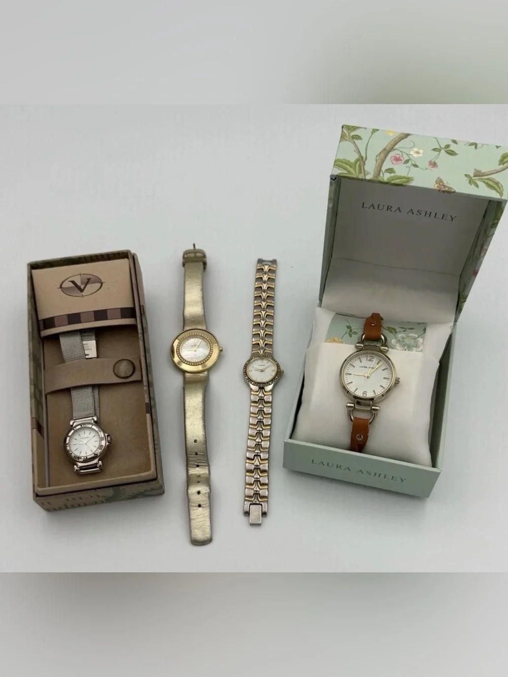Victory Skagen Pulsar Laura Ashley Ladies Wrist Watches Lot of 4 New Batteries